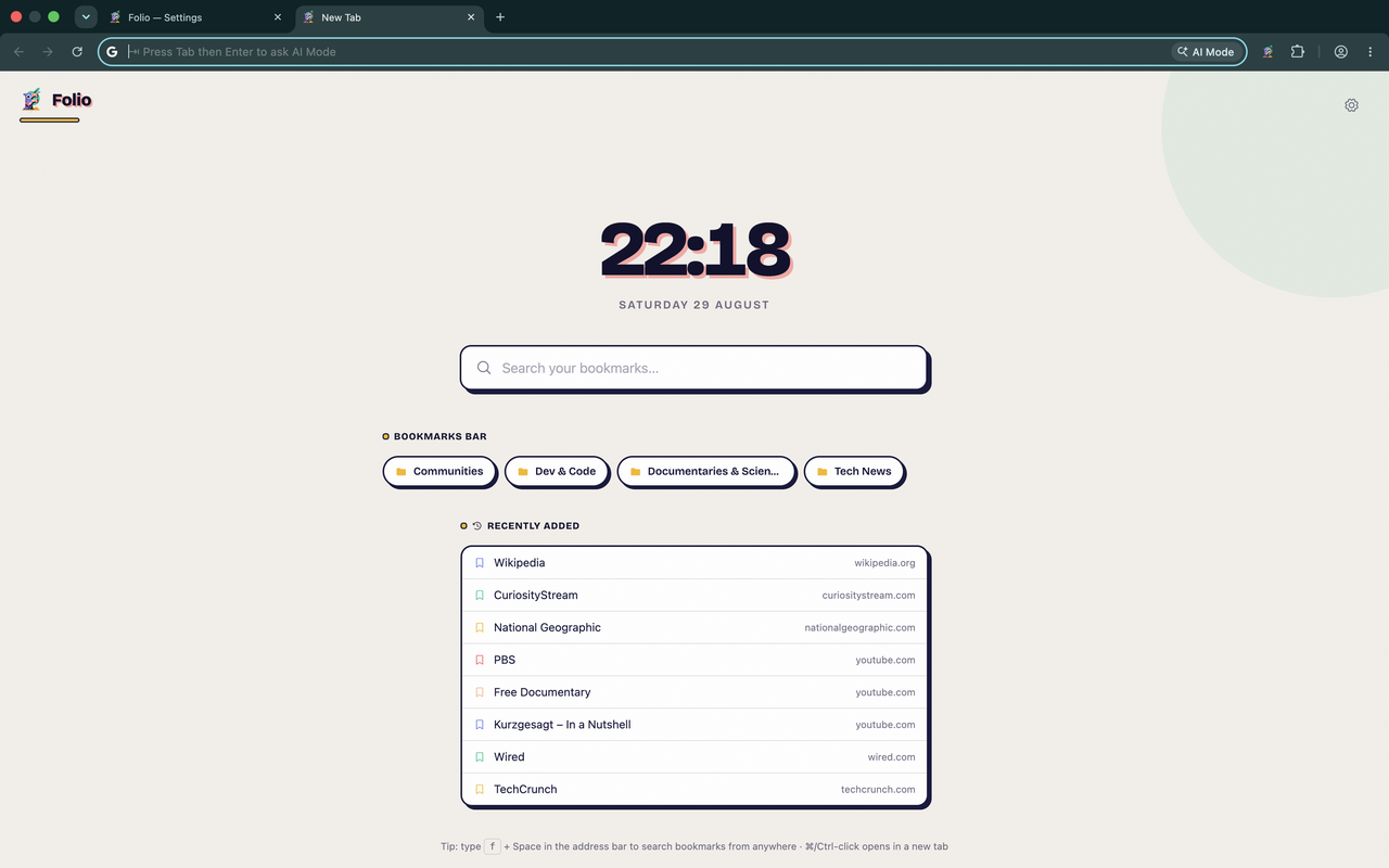Folio screenshot